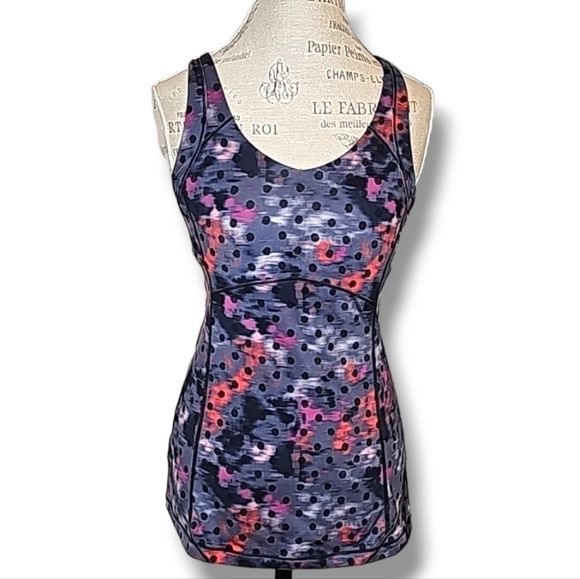 Lululemon Kanto Catch Me Windy Blooms Regal Plum Dot Racerback Top - Size 8 - Picture 4 of 10